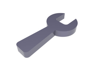 Wrench icon over white background. Concept 3D illustration.