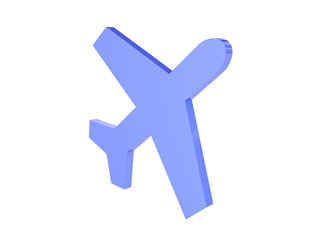 Obraz premium Airplane icon over white background. Concept 3D illustration.