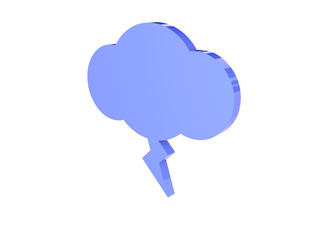 Lighting cloud icon over white background.