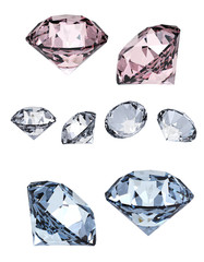 Set of round diamond. Gemstone