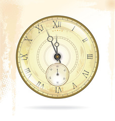 Naklejka premium Old vintage clock face, vector illustration