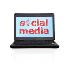 laptop with social media