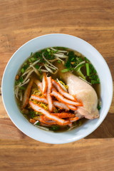 noodles with red porkl and chicken