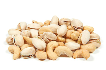 Mixed cashew and pistachio nuts