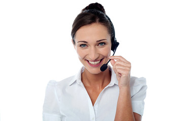 Young female as tech support executive