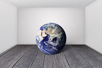 Earth globe in room