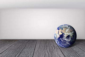 Earth globe in room