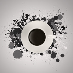 3D Black Coffee in White Cup