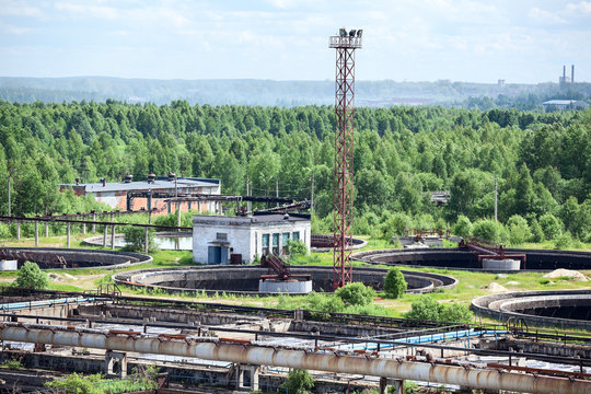 View of industrial wastewater treatment plant (WWTP)