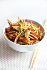 Chinese salad with spicy pig ears and vegetables