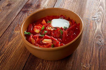 russian red-beet soup (borscht)