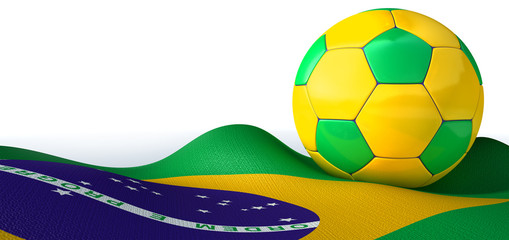 Brazilian Flag And Soccer Ball