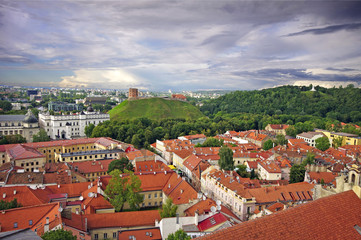 Obraz premium Bird's eye view of Vilnius old town