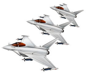 Kampfjet - Formation isoliert