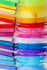 Colorful chalk pastels education, arts, creative