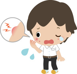 ニキビができて困っている男子学生