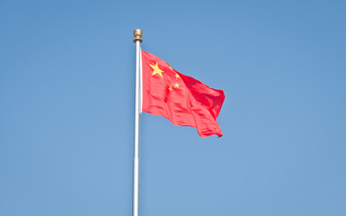 National flag of China at Tiananmen Square in Beijing