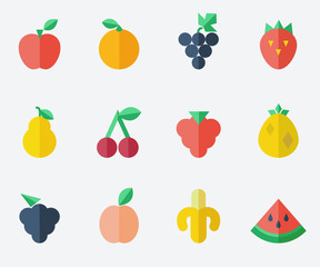 fruit set - flat design