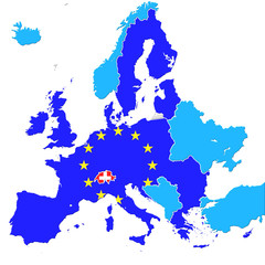 Infografik: EU der 28 mit Beitrittskandidaten und CH
