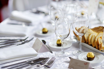 Table set for an event party