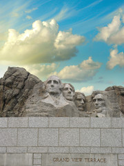 Mount Rushmore - South Dakota. Mountain and Grand View Terrace W