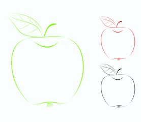 Apple on a grey background