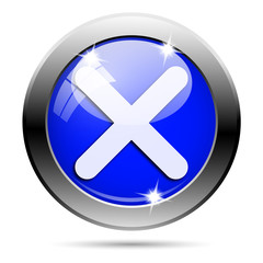 Fototapeta premium Metallic blue glossy icon