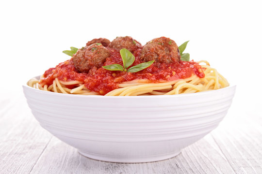 Spaghetti With Tomato Sauce And Meatballs