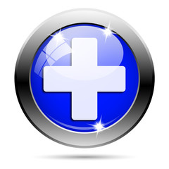 Obraz premium Metallic blue glossy icon