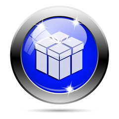 Metallic blue glossy icon