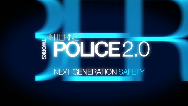 Police 2.0 IT cyber security protection word tag cloud