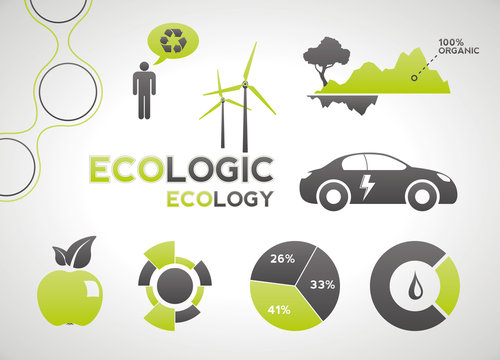 Ecology infographic elements and icons