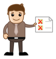 No Work Done Yet - Showing Checklist - Cartoon Character