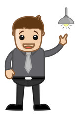 Idea Bulb Concept Cartoon Business Character Man