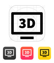 3D TV icon. Vector illustration.