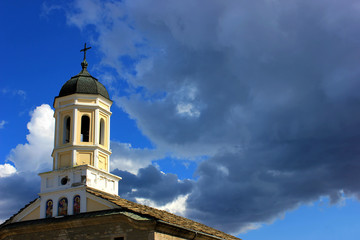 Church in clouds