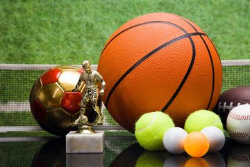 Sport articles. Balls and other equipment