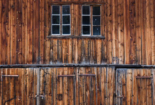 Detail of old and weathered barn doors