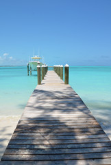 Wooden pier. Exuma, Bahamas