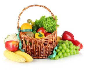 Fresh vegetables isolated on white