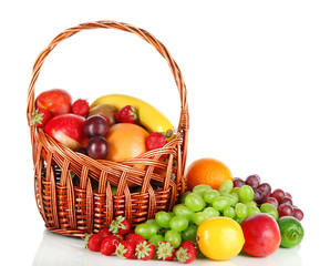 Different fruits isolated on white