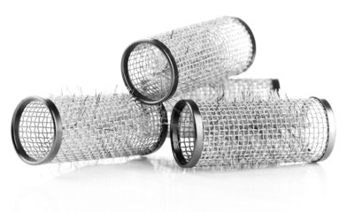 Curlers isolated on white