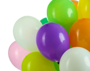 Colorful balloons isolated on white