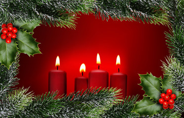 Weihnachtshintergrund mit Kerzen