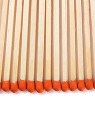 Long matches for fireplace, isolated on white