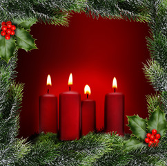 Weihnachtshintergrund mit Kerzen