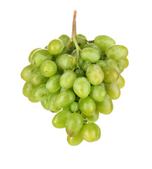 Ripe green grapes isolated on white