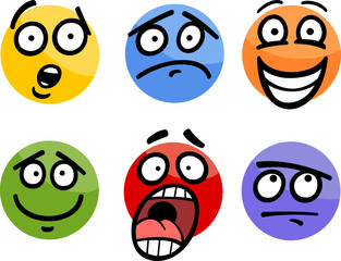 emoticon or emotions set cartoon illustration