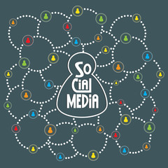 Social Media, Network Circles, Vector illustration