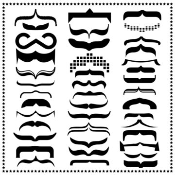 Set of Mustache, Vector illustration
